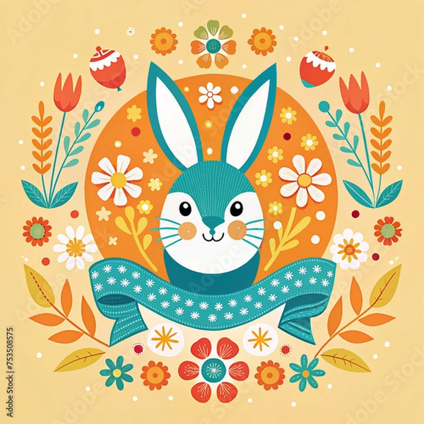 Obraz Happy Bunny Banner Background