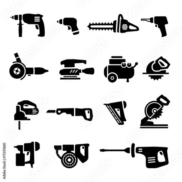 Obraz Power tools icons set