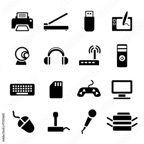 Obraz Computer accessories - icon set