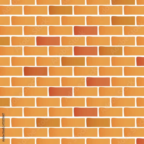 Obraz Brick wall background, simple vector pattern