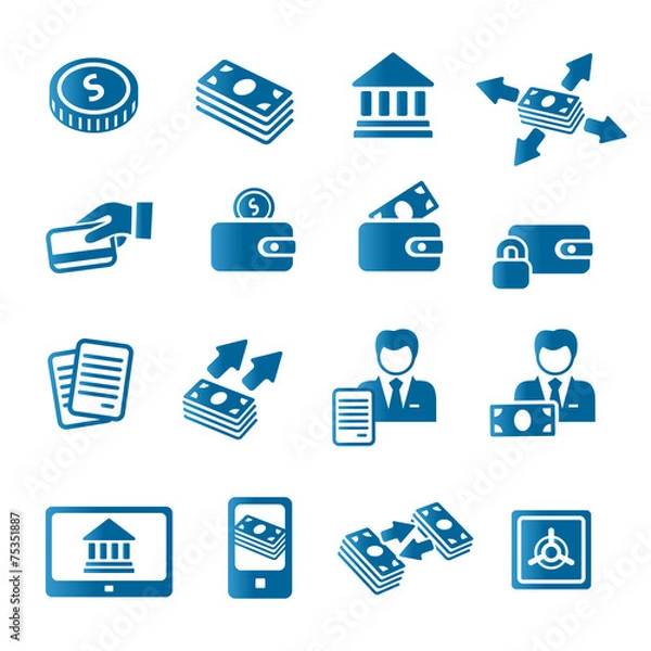 Obraz Bank icons