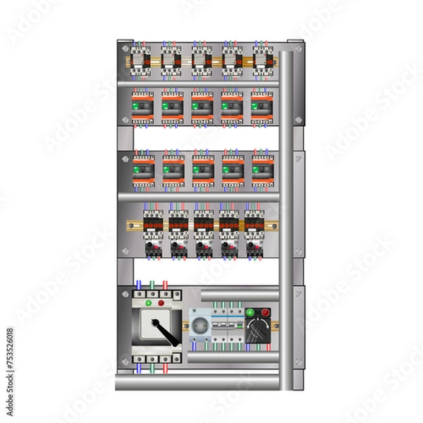 Obraz Electrical Panel With magnetic contactor 