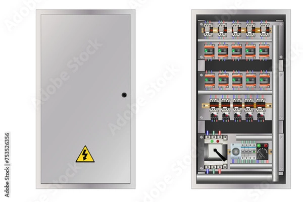 Obraz Electrical Panel With magnetic contactor 