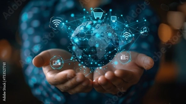 Obraz World in Your Hands: Digital Globe