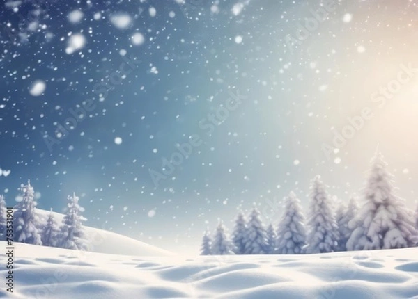 Fototapeta winter space of snow background