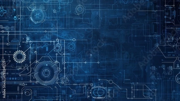 Obraz Blueprint of a Computer Circuit Board
