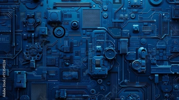 Obraz Blueprint of a Computer Circuit Board