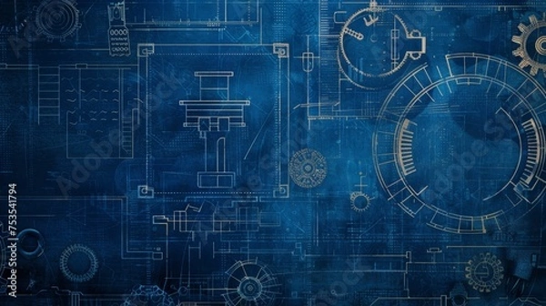 Obraz Blueprint of a Computer Circuit Board
