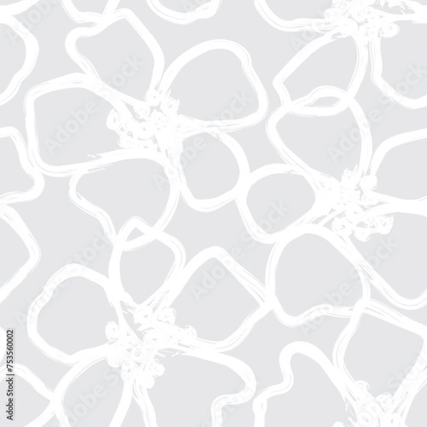 Obraz Monochrome Abstract Floral Seamless Pattern Design