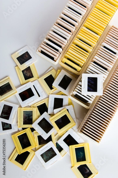Fototapeta Photo archive of 35mm film slides from above