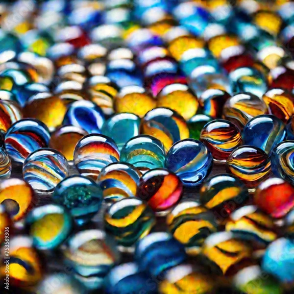 Fototapeta Multicolored Glass Marbles