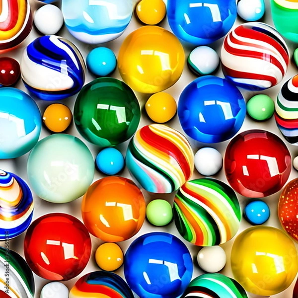 Fototapeta Multicolored Glass Marbles