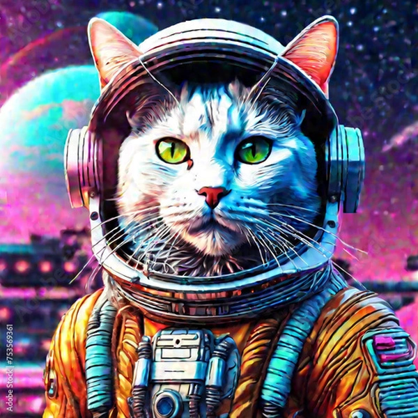 Fototapeta A Cat Astronaut