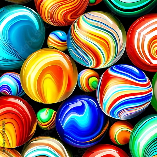 Fototapeta Multicolored Glass Marbles
