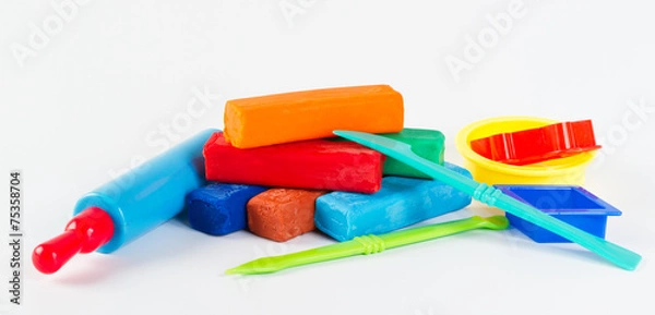 Obraz Colorful plasticine and tools