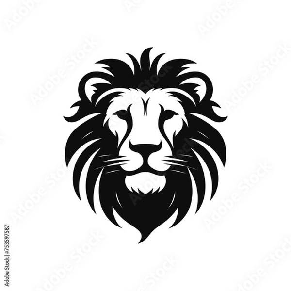 Fototapeta Elegant Lion Head Illustration - High-Quality Vector for Branding