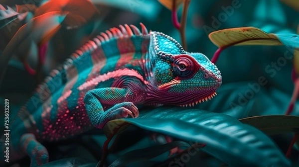 Obraz a cinematic and Dramatic portrait image for Chameleon