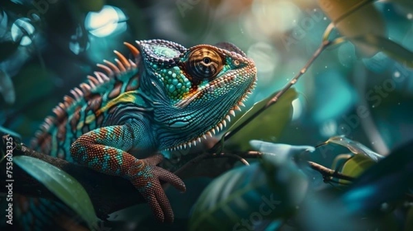 Obraz a cinematic and Dramatic portrait image for Chameleon