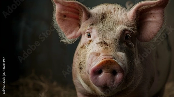 Obraz a cinematic and Dramatic portrait image for pig