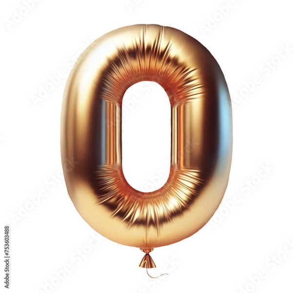 Obraz Gold balloon number zero