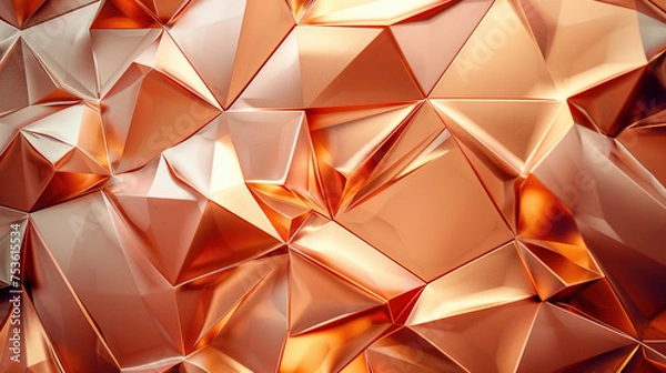 Fototapeta Immersive Copper Triangle Back Wall in Ultra Detailed 4K Cinema Look, created with Generative AI technology