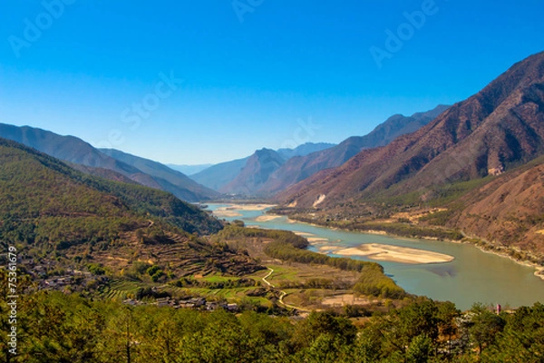 Obraz first curve yangtze river