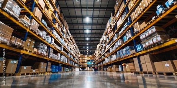 Obraz warehouse overflowing with boxes