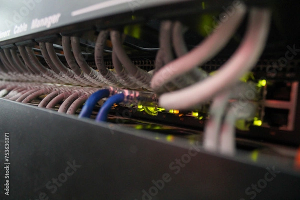 Fototapeta Cables de servidor