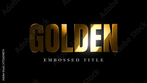 Fototapeta Solid Gold Embossed 3D Title
