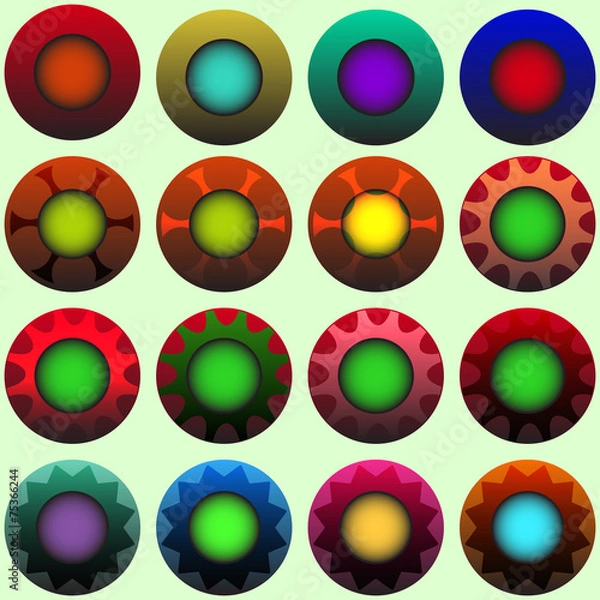 Fototapeta Colored decorated buttons