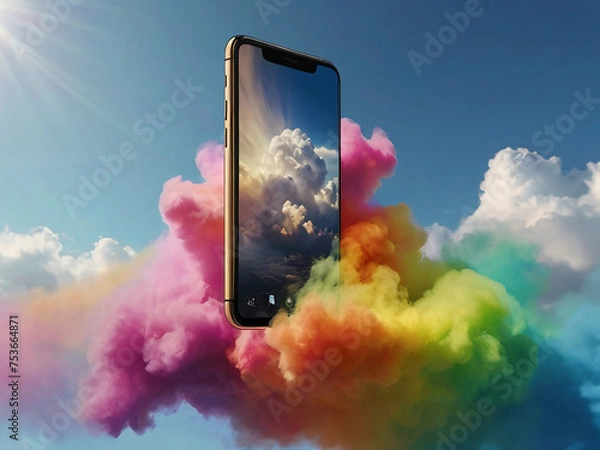 Obraz mobile phone and cloud