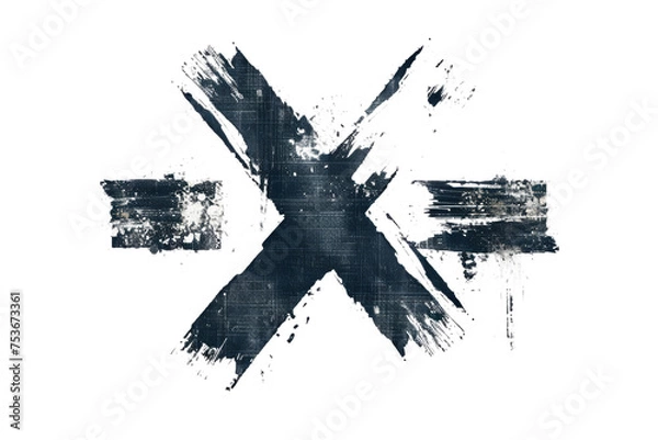 Obraz crossed out and underlined elements in grunge style.