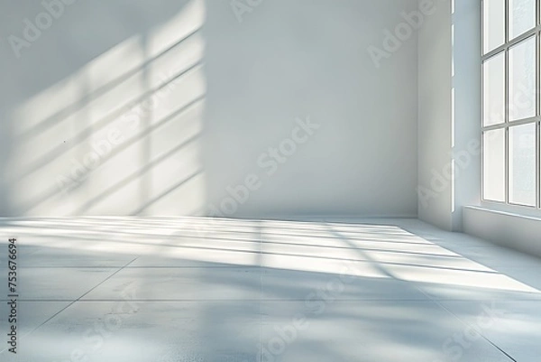 Fototapeta Empty room and wooden floor. Empty room for advertising. Generative AI