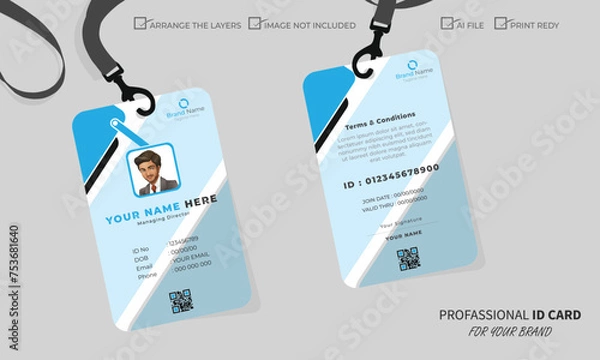 Obraz Clean and Modern Editable ID Card Design
