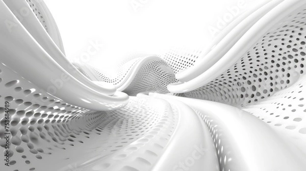 Obraz 3d abstract white futuristic background