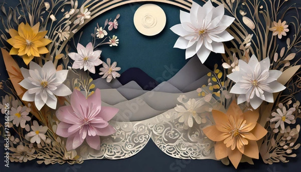 Fototapeta frame with flowers