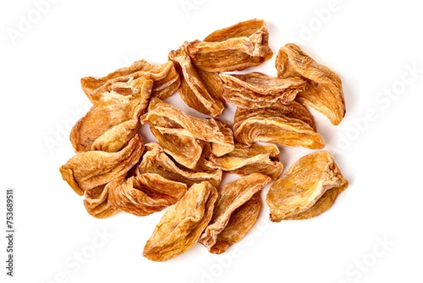 Obraz Dried persimmons, close-up, isolated on white background.