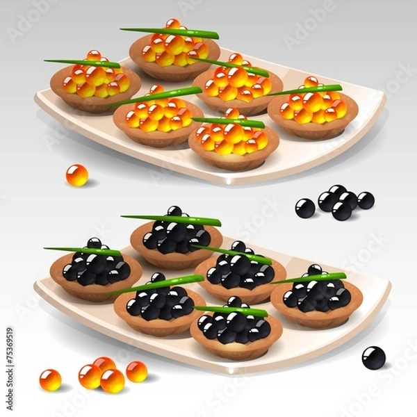 Obraz Canapes with caviar