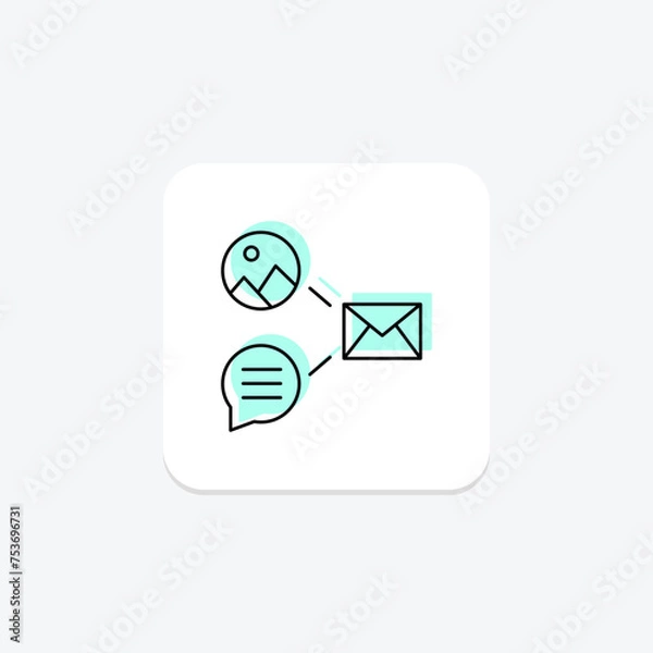 Fototapeta Ad Formats icon, formats, advertising, online, digital color shadow thinline icon, editable vector icon, pixel perfect, illustrator ai file