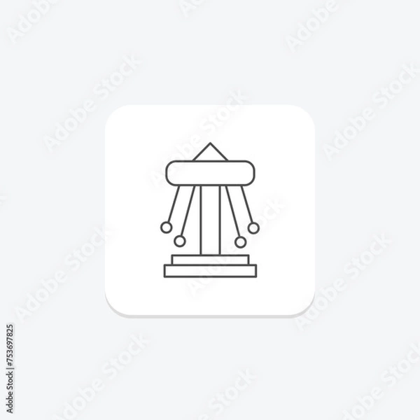 Fototapeta Carousel icon, slider, ui, ux, userinterface thinline icon, editable vector icon, pixel perfect, illustrator ai file