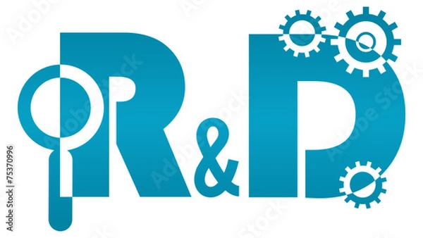 Fototapeta R And D - Research And Development Logo