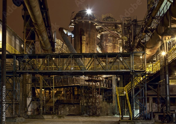 Fototapeta Iron works at night