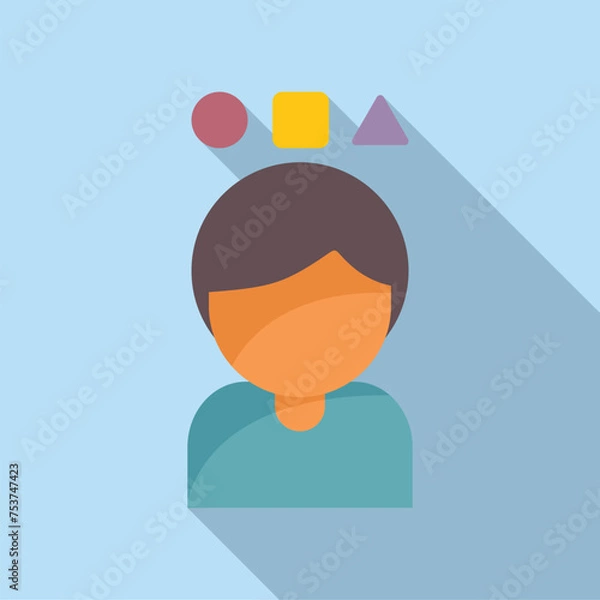 Obraz Advice person help icon flat vector. Therapy support. Learning interaction