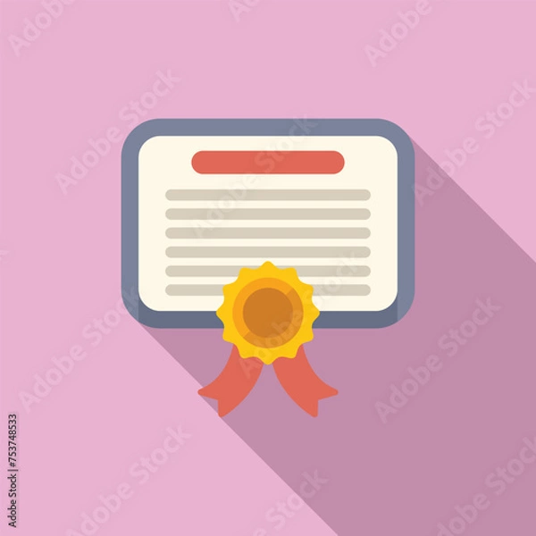 Fototapeta Coping skills diploma icon flat vector. Health mental reduce. Support talking