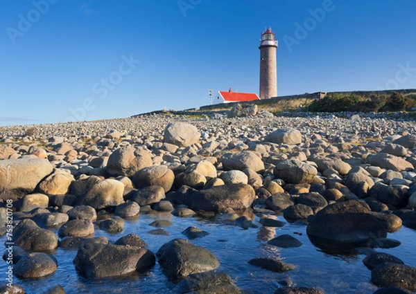 Obraz Norwegen, Rogaland, Lista, Leuchtturm, Küste, Felsen