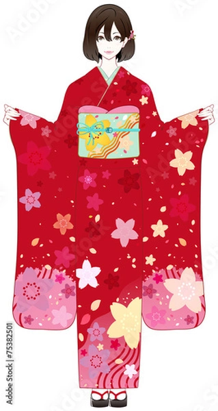 Obraz 着物の女性　ポーズ