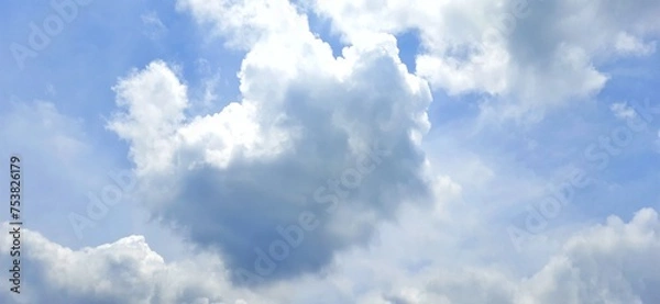 Fototapeta Blue sky with white clouds background. Sky daylight natural view