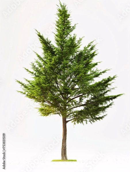 Fototapeta Cypress   tree isolated on a solid, clear  white background