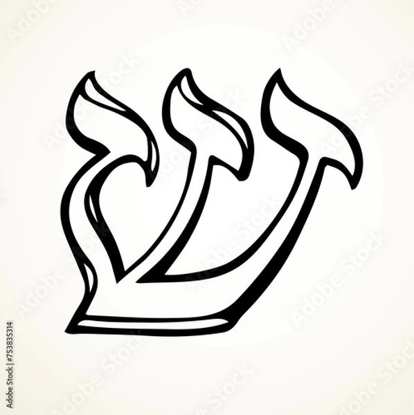 Fototapeta Vector drawing. Hebrew letter icon