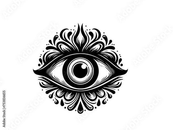 Fototapeta Warding Off Darkness: Intricate Evil Eye Vector, Guarding Against Negativity in Spiritual Design